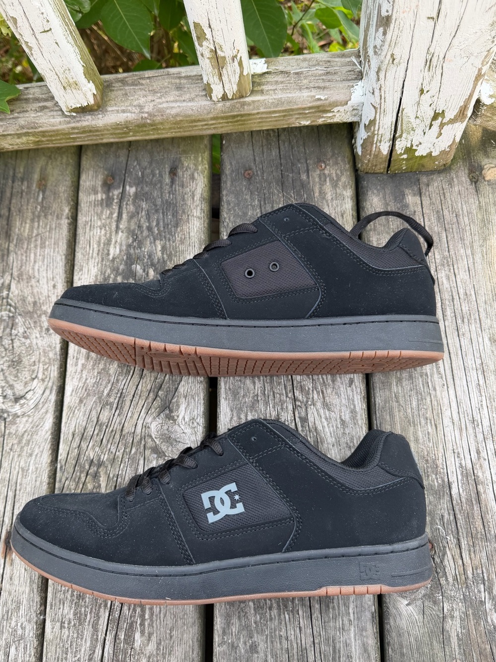 DC Black Low-Top Skate Sneakers with Gum Outsole